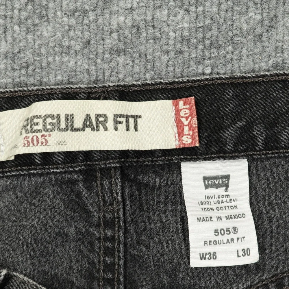 Vintage Levis 505 Jeans Mens 32x29 (Tag‎ 36x30) Black Regular Fit Straight Leg